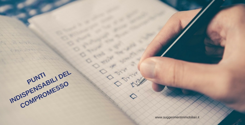 ELEMENTI DEL PRELIMINARE DI COMPRAVENDITA